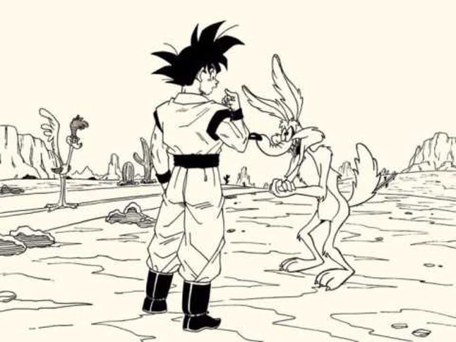 This Impressive Art Shows Goku Teaming Up With Coyote To Catch The Road Runner