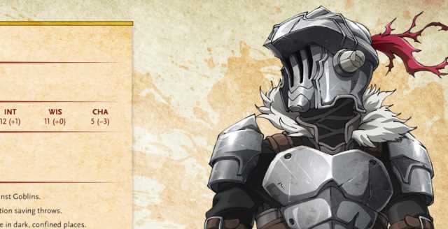 Goblin Slayer Wiki - Goblin Slayer Dnd Stats, HD Png Download - vhv